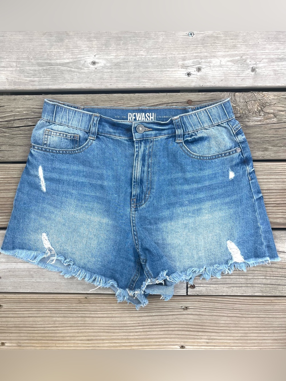 Rewash Cutoff Distressed Denim Jean Shorts Light Blue Size 29 - Picture 2 of 9